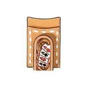 3D Natural Leather Money Clip with Hand Painted Ace Cards