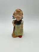 L&M Vintage Ceramic Figurine Girl w/Broom, 1956 Japan