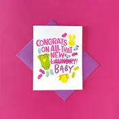 All That Baby!  Letterpress Greeting Card