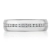 5mm Channel Set Diamond Wedding Band in High Polish Finish
