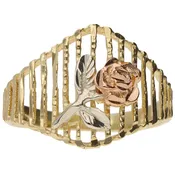 14K Tri Tone Rose Ring