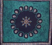 Batik Tapestry Cotton Bedspread 108" x 88" Full-Queen Green