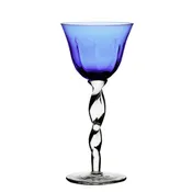 ABIGAILS - ADRIANA Wine Glass Twisted Stem - COBALT BLUE