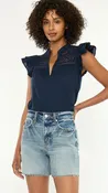 90s High Rise Raw Hem Shorts