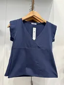 Cross V-neck Cap Sleeve