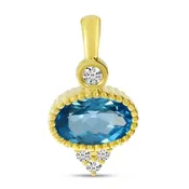 Oval Blue Topaz with Diamond Accent Pendant — Creative Jewelers
