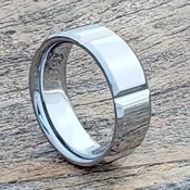 Bryson Beveled Horizontal Womens Tungsten Rings