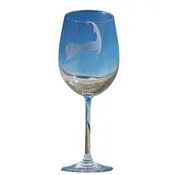 Wine Glass With Cape Cod Map