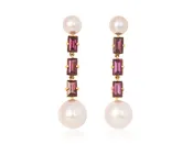 Garnet & Pearl Earrings — Big Island Jewelers | Kailua-Kona, HI