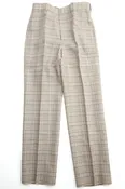 Auralee Silk Linen Nep Check Slacks - Dark Brown Check