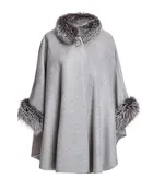 Alpaca Cape with Dyed Silver Fox