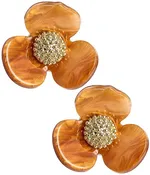 Bell Acrylic Flower Earring- WS: Orange