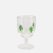 10oz. Stemmed Wine Glass w/ Embedded Holiday Icons