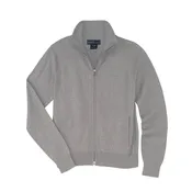 “Allie” Grey Mock Neck Zip Cardigan
