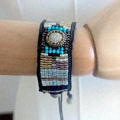 Fancy Turquoise band bracelet | sirlin hall jewelry