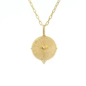 14 Karat Yellow Gold and Diamond Round Heart Charm