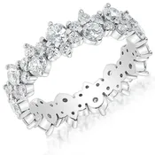 Alternating Big and Small Diamond Eternity Band