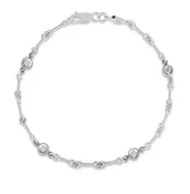 18K White Gold Four-Station Diamond Bracelet