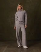 Arvada Wide Leg Knit Pant in Heather Grey