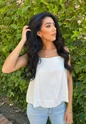 Billowy Bubble Hem Cami- White
