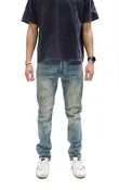 Faded Dirty Indigo Blue Denim