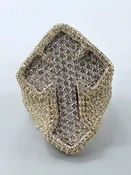 14KT Gold 7.43CT Diamond Cross Ring