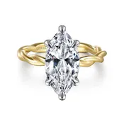 14kt Two-Tone Marquise 6-Prong Diamond Engagement Ring