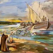 153 Fishes John 21:6 by Artist Dirk Walker