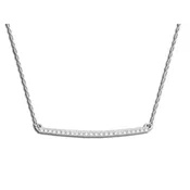 10K White Gold East to West Curved Diamond Bar Necklace