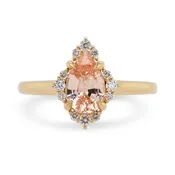 1.05ct Serena Peach Pear Sapphire & Diamond Engagement Ring