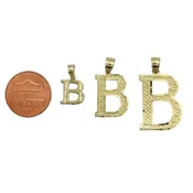 10KT Diamond Cut Small/ Medium/ Large Initial Pendant A-Z