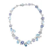 Cicada Aquamarine, Diamond & Sapphire Floral Necklace