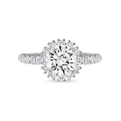 1 Carat Pave Round Diamond Halo Engagement Ring