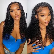 Curly 13×4 Transparent Lace Human Hair Wig