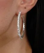 1.5 inch hoops rhinestone earrings-jewelry for bodybuilding competition bikini competition and figure competition