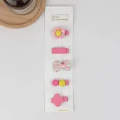 5-Pack Toddler Cute Alligator Clip Set For Girls: Pink