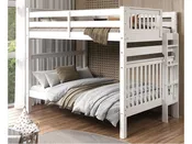 Bedz King Full Over Full End Ladder Bunk Bed in White