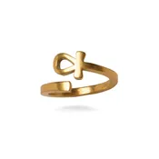 Ankh Ring - Antique Gold Finish, Adjustable