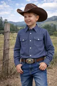 Boys' Western Snap Shirt with Stretch | Style BL-2602