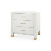 Camden 3-Drawer Side Table, Sand White
