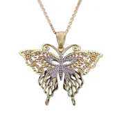 14K Two-Tone Gold Butterfly Pendant