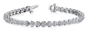 18kw 5.62ctw Cushion Diamond Tennis Bracelet
