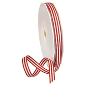 100 Yard Red Striped Grosgrain Ribbon, 3/8"