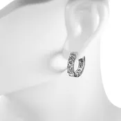 0.75cttw Lab Diamond Huggie earrings 14K White Gold