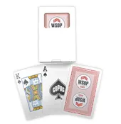 Copag 2021 WSOP 100% Plastic Playing Cards - Bridge Size (Narrow) Regular Index Single Deck Red
