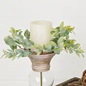 3.5" Flocked Evergreen Ash Leaf Wreath