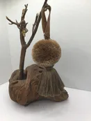 LEATHER SNAP ON POMPOM