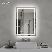 24″ x 36″ LED Bathroom Vanity Mirror – Wall-Mounted, Dimmable, Anti-Fog, Tempered Glass