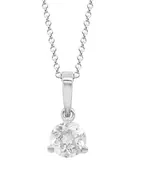14ktw white topaz solitaire pendant