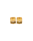18K Gold Textured Huggie Earrings